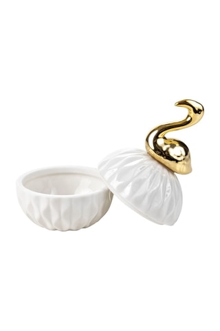 Boîte à bijoux en céramique Paphos - Doré et blanc - Somm
