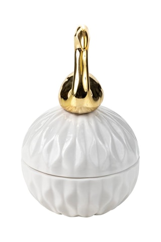 Boîte à bijoux en céramique Paphos - Doré et blanc - Somm