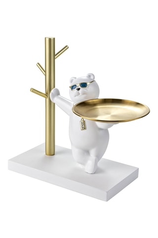 Porte-bijoux en céramique Copenhagen - Blanc et doré - Somm