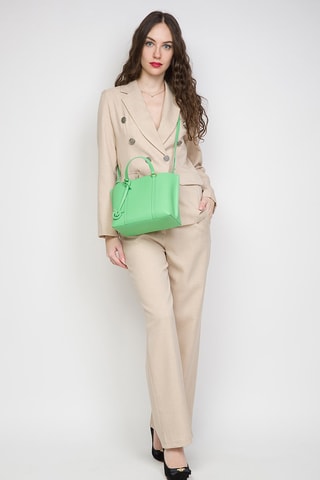 Leren Shopper - Groen