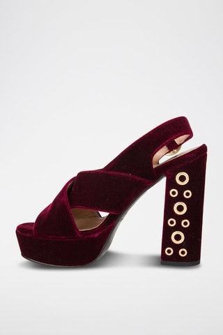 Velours Sandalen met Hak - Bordeauxrood