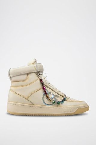 Hoge Leren Sneakers - Gebroken Wit