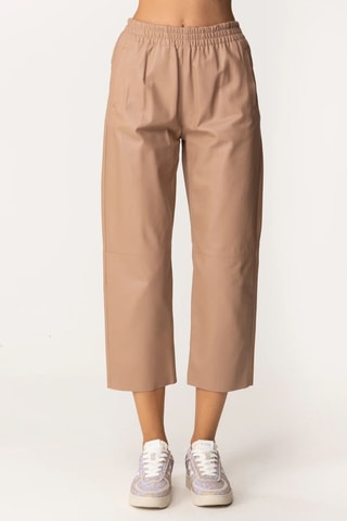 7/8 Broek met Hoge Taille - Beige