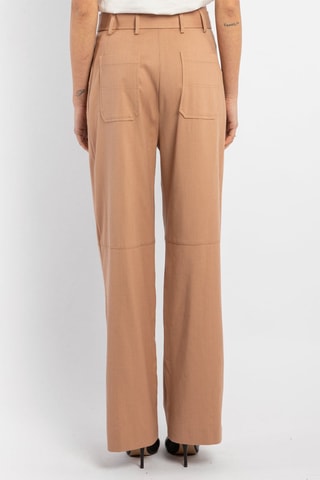 Wollen Broek Wide Legs - Beige