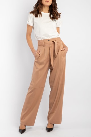 Wollen Broek Wide Legs - Beige
