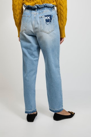 Jeans Hoge Taille Mom - Marineblauw