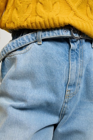 Jeans Hoge Taille Mom - Marineblauw