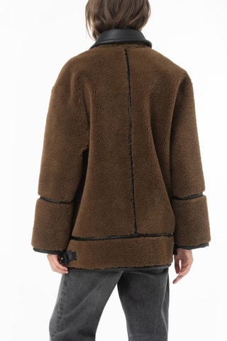 Manteau bi-matière - Marron