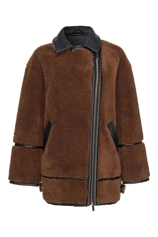 Manteau bi-matière - Marron