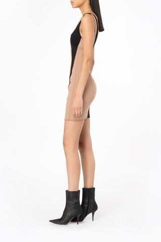 Nauwaansluitende Jurk - Nude en Zwart