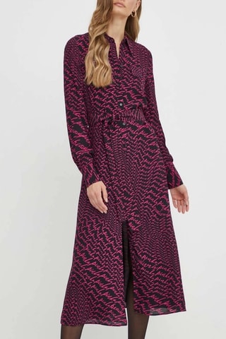 Lange Jurk - Fuchsia en Zwart