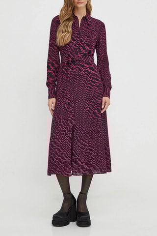 Lange Jurk - Fuchsia en Zwart