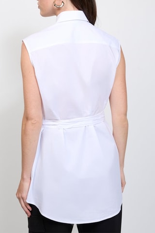 Mouwloze Blouse  - Wit