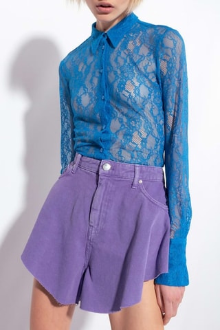 Kanten Blouse - Blauw