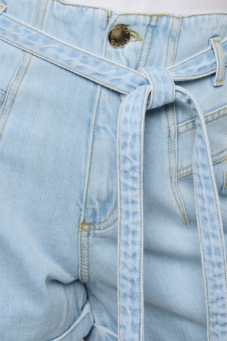 Spijkershort Hoge Taille - Lichtblauw
