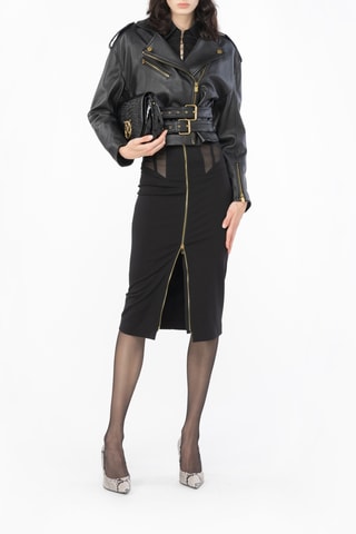 Rechte Rok Hoge Taille - Zwart
