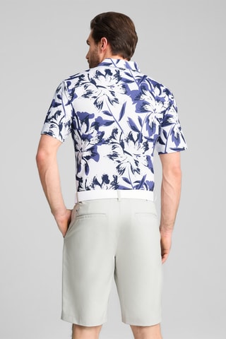 Polo de golf MATTR Broken Flower - Blanc