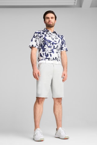 Polo de golf MATTR Broken Flower - Blanc
