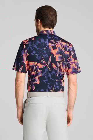 Polo de golf Mattr Broken Flower - Bleu marine