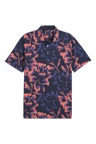 Polo de golf Mattr Broken Flower - Bleu marine