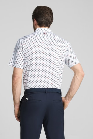 Polo de golf Mattr Burgh - Blanc et bleu marine