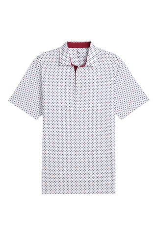 Polo de golf Mattr Burgh - Blanc et bleu marine