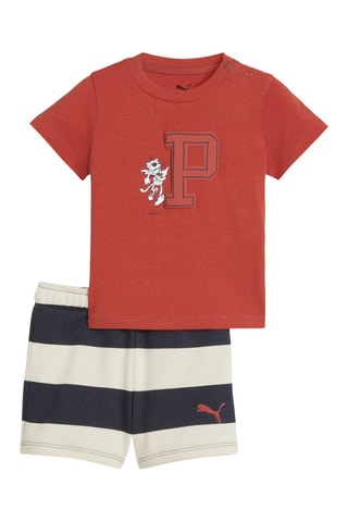 T-shirt et short Minicats super - Rouge et noir