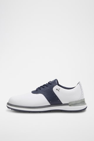 Chaussures de golf en cuir Puma Avant - Blanc et bleu marine