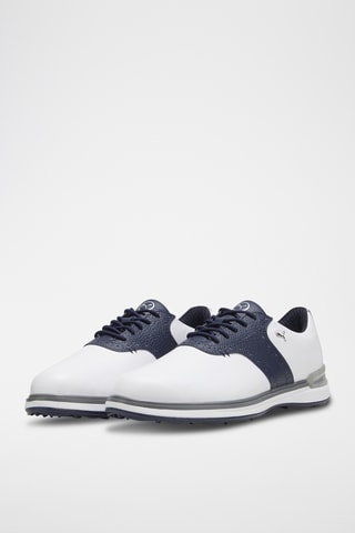 Chaussures de golf en cuir Puma Avant - Blanc et bleu marine