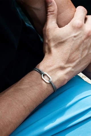 Bracelet plaqué argent Toile