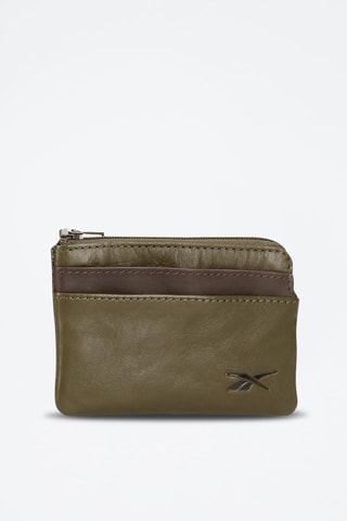Porte-monnaie en cuir Club Kaki