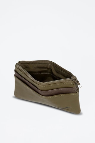Porte-monnaie en cuir Club Kaki