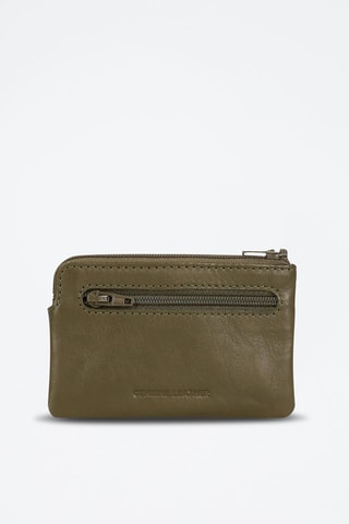 Porte-monnaie en cuir Club Kaki