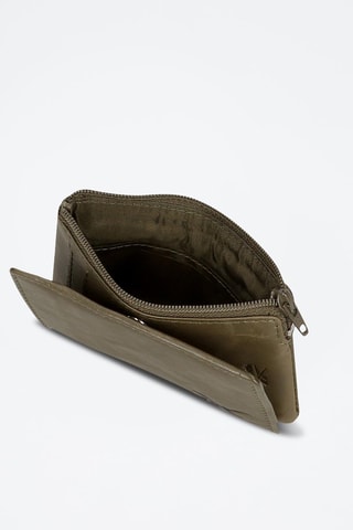Portefeuille en cuir Club Kaki et marron