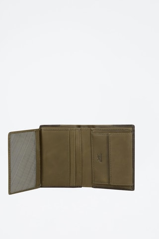 Portefeuille en cuir Club Marron et kaki