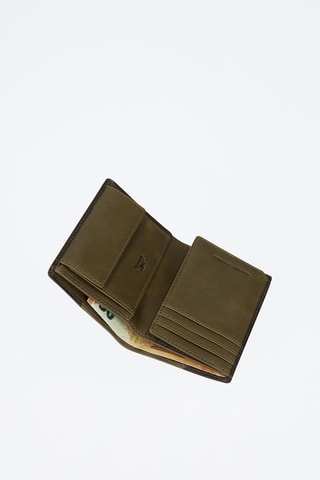 Portefeuille en cuir Club Marron et kaki