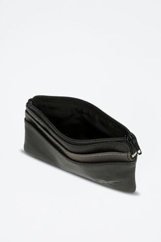 Porte-monnaie en cuir Club Noir