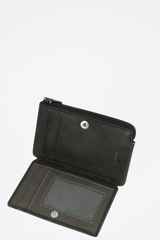 Portefeuille en cuir Club Noir et marron
