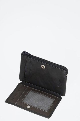 Portefeuille en cuir Club Noir et marron