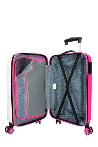 Valise cabine low-cost Maveryck Blanc et fuchsia