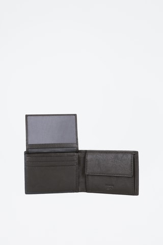 Portefeuille en cuir - Noir et bleu foncé