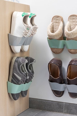 Organisateur de chaussures amovible - Gris et vert