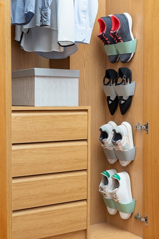 Organisateur de chaussures amovible - Gris et vert