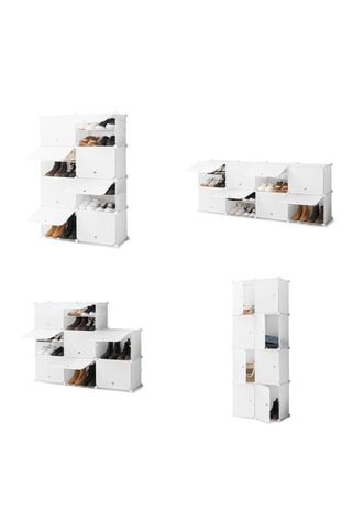 Étagère à chaussures modulaire - 28 paires - Blanc
