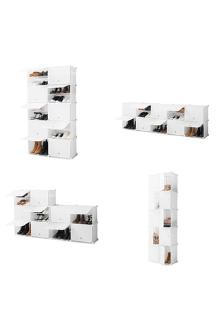 Étagère à chaussures modulaire - 36 paires - Blanc