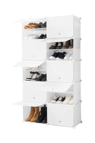 Étagère à chaussures modulaire - 36 paires - Blanc