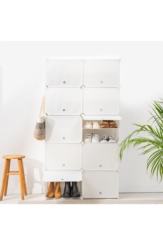 Étagère à chaussures modulaire - 36 paires - Blanc