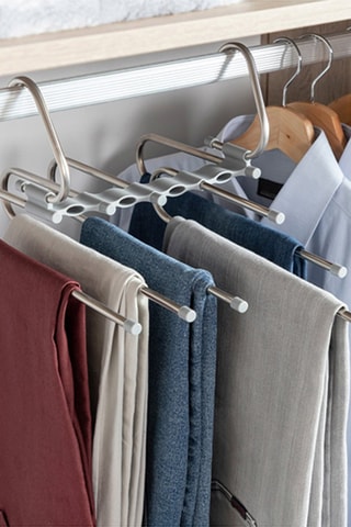 Cintre à pantalons multiple en acier inoxydable