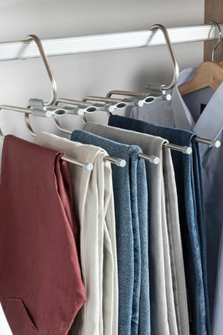 Cintre à pantalons multiple en acier inoxydable
