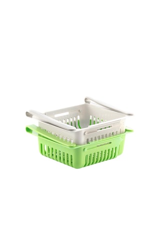 2 tiroirs de rangement réglables pour réfrigérateur - Vert et blanc
